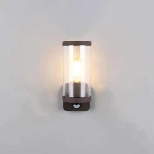 APPLIQUE ESTERNO E27 CON SENSORE ALLUMINIO OSSIDATO IP44 DANDELION