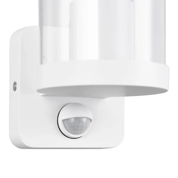 APPLIQUE DA ESTERNO E27 CON SENSORE ALLUMINIO BIANCO IP44 DANDELION