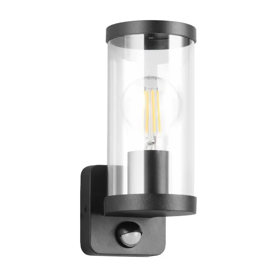 APPLIQUE ESTERNO E27 CON SENSORE ALLUMINIO NERO IP44 DANDELION 2