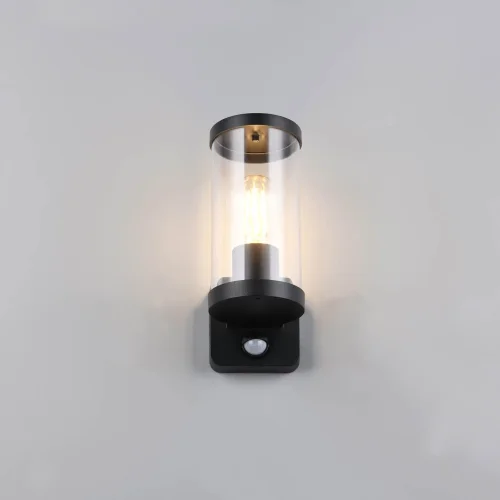 APPLIQUE ESTERNO E27 CON SENSORE ALLUMINIO NERO IP44 DANDELION