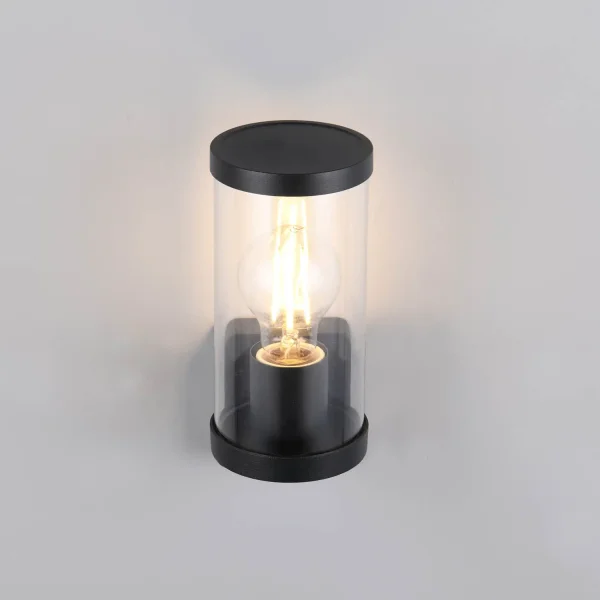 APPLIQUE ESTERNO E27 CON SENSORE ALLUMINIO NERO IP44 DANDELION