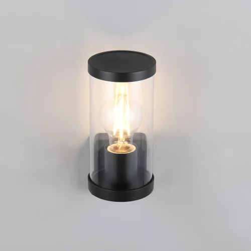 APPLIQUE ESTERNO E27 CON SENSORE ALLUMINIO NERO IP44 DANDELION