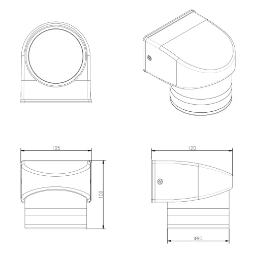 APPLIQUE DA ESTERNO GX53 10W 4000K IP44 NERO CELANDINE