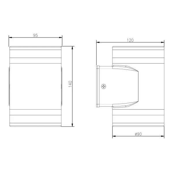 APPLIQUE DA ESTERNO 2 LUCI GX53 2x10W 4000K IP44 NERO CELANDINE