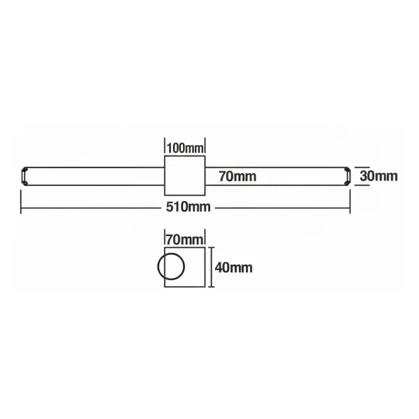 APPLIQUE DA PARETE BAGNO LED 12W CCT NERO IP44 360°