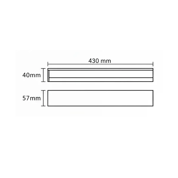 APPLIQUE DA PARETE BAGNO LED 10W CCT NERO IP44 43 CM