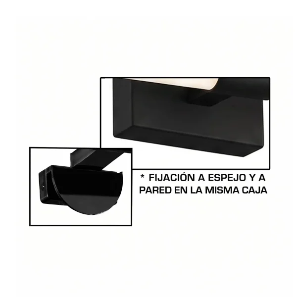 APPLIQUE DA PARETE BAGNO LED 20W 4000K NERO IP44 60CM