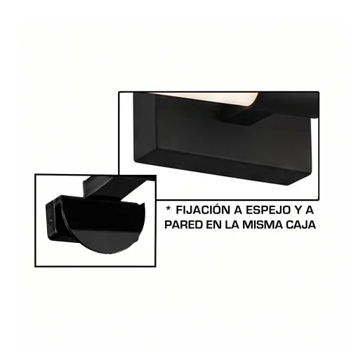 APPLIQUE DA PARETE BAGNO LED 20W 4000K NERO IP44 60CM