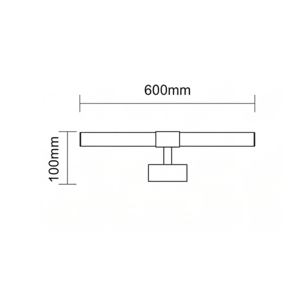 APPLIQUE DA PARETE BAGNO LED 20W 4000K NERO IP44 60CM