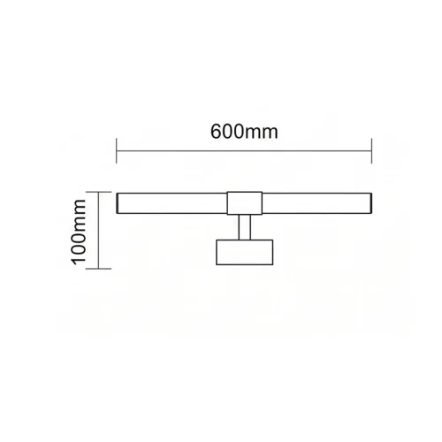 APPLIQUE DA PARETE BAGNO LED 20W 4000K NERO IP44 60CM