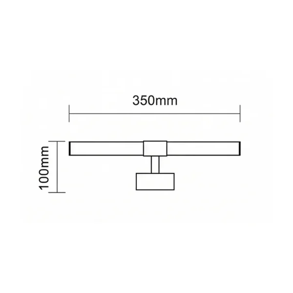 APPLIQUE DA PARETE BAGNO LED 10W 4000K NERO IP44 35CM