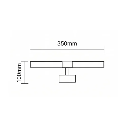 APPLIQUE DA PARETE BAGNO LED 10W 4000K NERO IP44 35CM