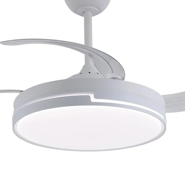 VENTILATORE DA SOFFITTO LED 48W REGOLABILE 4 PALE RETRATTILI ORIXA