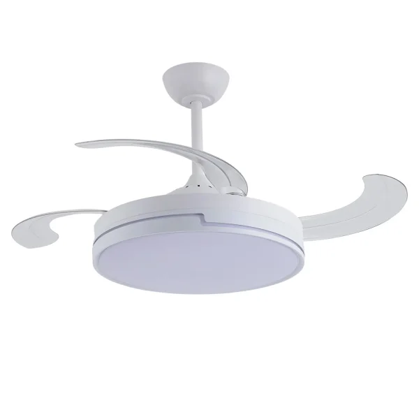VENTILATORE DA SOFFITTO LED 48W REGOLABILE 4 PALE RETRATTILI ORIXA