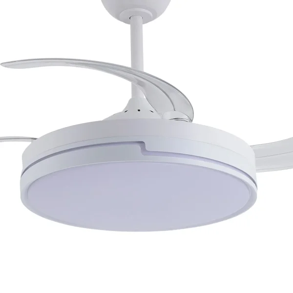 VENTILATORE DA SOFFITTO LED 48W REGOLABILE 4 PALE RETRATTILI ORIXA