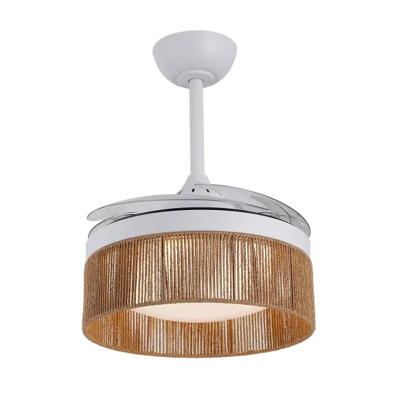 VENTILATORE DA SOFFITTO DC LED 38W CORDA NATURALE AIRELLE