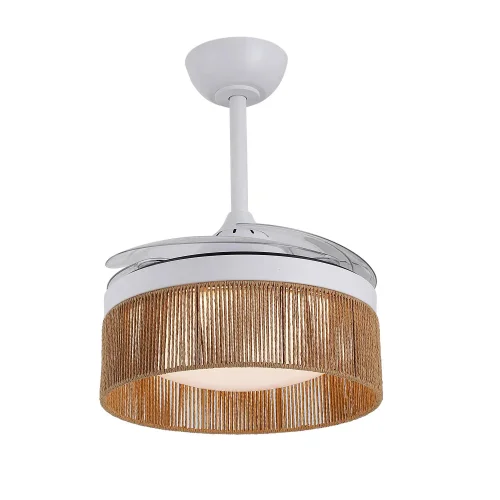 VENTILATORE DA SOFFITTO DC LED 38W CORDA NATURALE AIRELLE