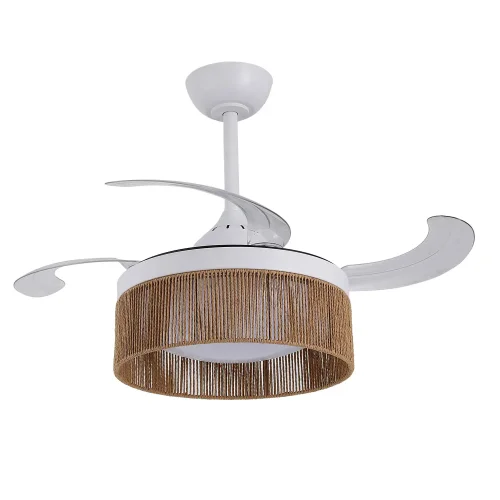 VENTILATORE DA SOFFITTO DC LED 38W CORDA NATURALE AIRELLE