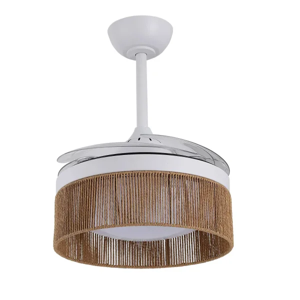 VENTILATORE DA SOFFITTO DC LED 38W CORDA NATURALE AIRELLE