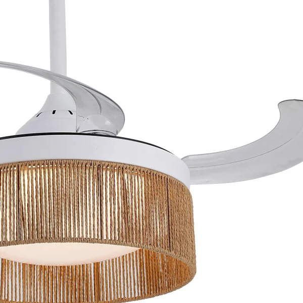 VENTILATORE DA SOFFITTO DC LED 38W CORDA NATURALE AIRELLE