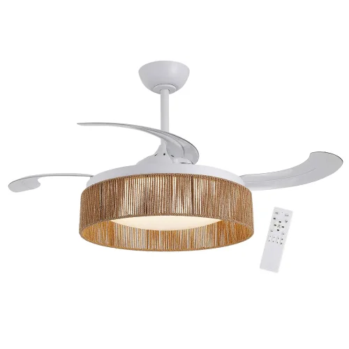 VENTILATORE DA SOFFITTO DC LED 58W CORDA NATURALE AIRELLE