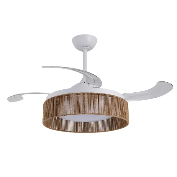 VENTILATORE DA SOFFITTO DC LED 58W CORDA NATURALE AIRELLE
