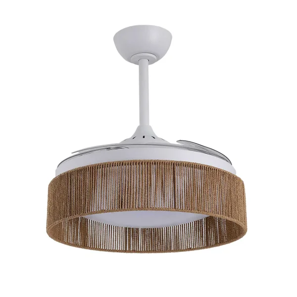 VENTILATORE DA SOFFITTO DC LED 58W CORDA NATURALE AIRELLE