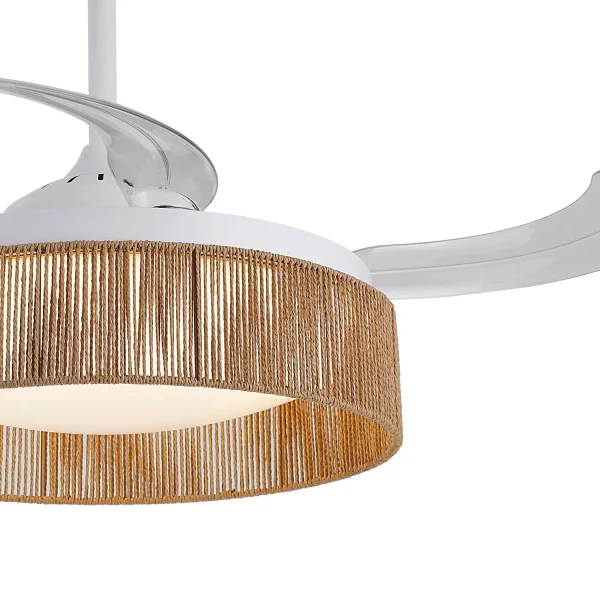 VENTILATORE DA SOFFITTO DC LED 58W CORDA NATURALE AIRELLE