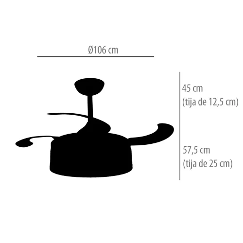 VENTILATORE DA SOFFITTO DC LED 58W CORDA NATURALE AIRELLE