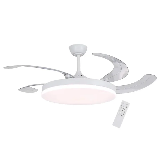 VENTILATORE DA SOFFITTO DC LED 95W 5 PALE PIEGHEVOLI BIANCO SOLARA 2
