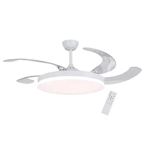 VENTILATORE DA SOFFITTO DC LED 95W 5 PALE PIEGHEVOLI BIANCO SOLARA
