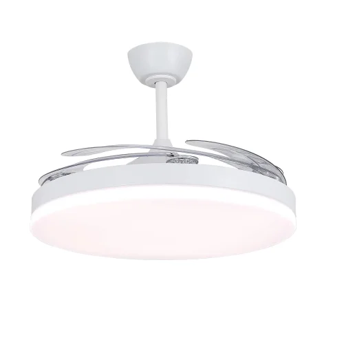 VENTILATORE DA SOFFITTO DC LED 95W 5 PALE PIEGHEVOLI BIANCO SOLARA