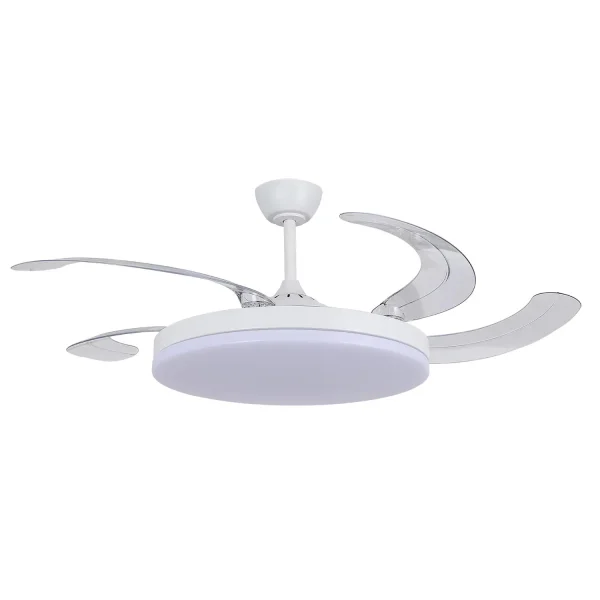 VENTILATORE DA SOFFITTO DC LED 95W 5 PALE PIEGHEVOLI BIANCO SOLARA