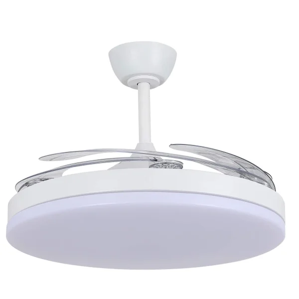 VENTILATORE DA SOFFITTO DC LED 95W 5 PALE PIEGHEVOLI BIANCO SOLARA