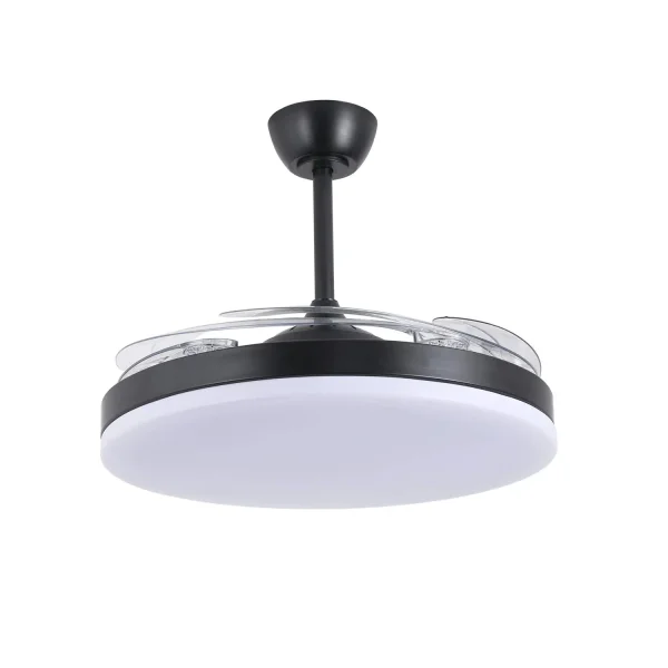 VENTILATORE DA SOFFITTO DC LED 95W 5 PALE PIEGHEVOLI NERO SOLARA