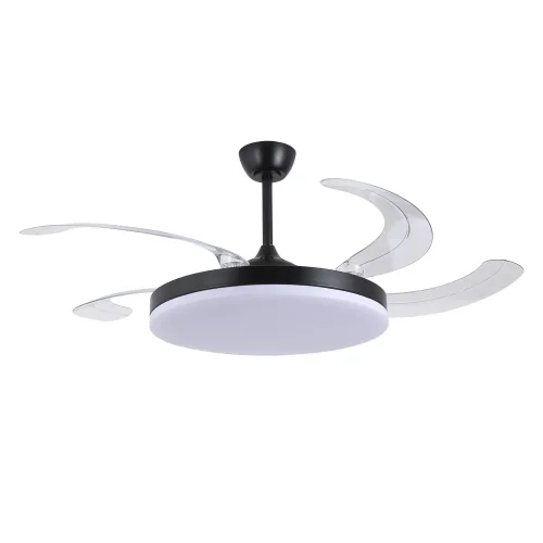VENTILATORE DA SOFFITTO DC LED 95W 5 PALE PIEGHEVOLI NERO SOLARA