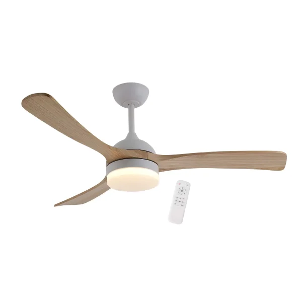 VENTILATORE DA SOFFITTO DC LED 20W PALE LEGNO CHIARO BIANCO LUMINOR