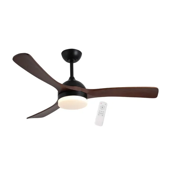 VENTILATORE DA SOFFITTO DC LED 20W PALE IN LEGNO SCURO NERO LUMINOR 2
