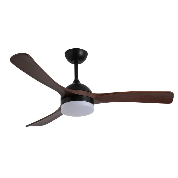 VENTILATORE DA SOFFITTO DC LED 20W PALE IN LEGNO SCURO NERO LUMINOR