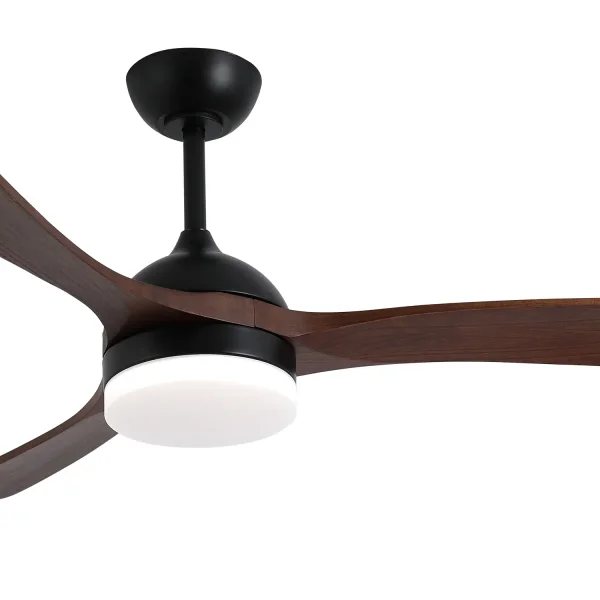 VENTILATORE DA SOFFITTO DC LED 20W PALE IN LEGNO SCURO NERO LUMINOR