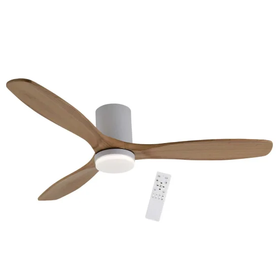 VENTILATORE DA SOFFITTO DC LED 18W 3 PALE IN LEGNO COLORE ROVERE EKBERG 2