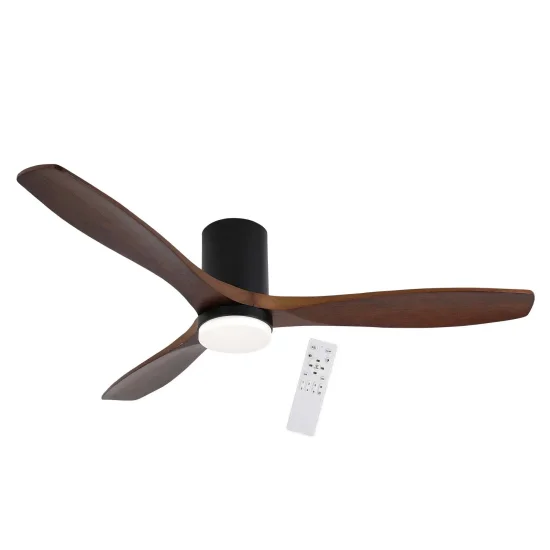 VENTILATORE DA SOFFITTO DC LED 18W 3 PALE IN LEGNO COLORE MOGANO EKBERG 2