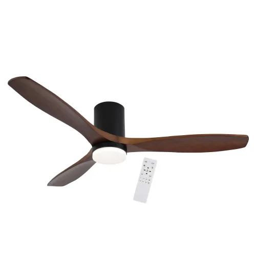 VENTILATORE DA SOFFITTO DC LED 18W 3 PALE IN LEGNO COLORE MOGANO EKBERG
