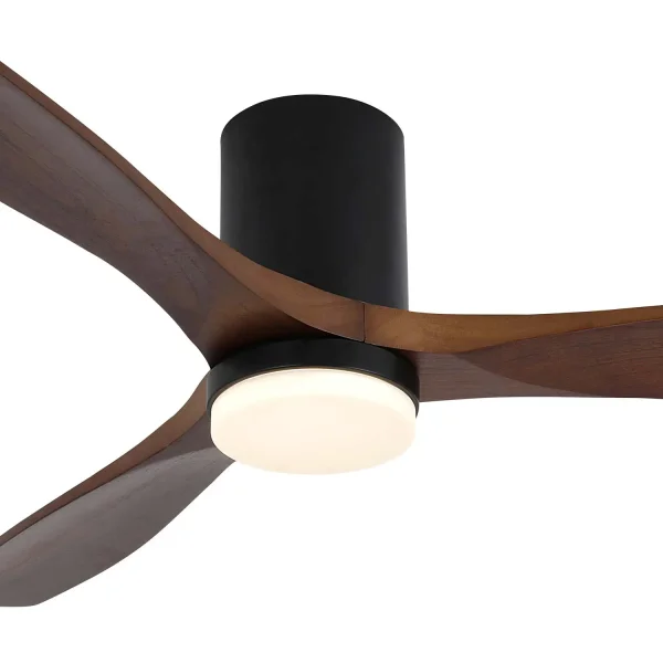 VENTILATORE DA SOFFITTO DC LED 18W 3 PALE IN LEGNO COLORE MOGANO EKBERG