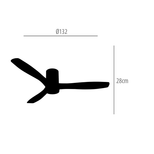 VENTILATORE DA SOFFITTO DC LED 18W 3 PALE IN LEGNO COLORE MOGANO EKBERG