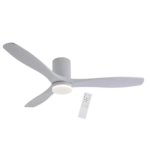 VENTILATORE DA SOFFITTO DC LED 18W 3 PALE IN LEGNO BIANCHE EKBERG