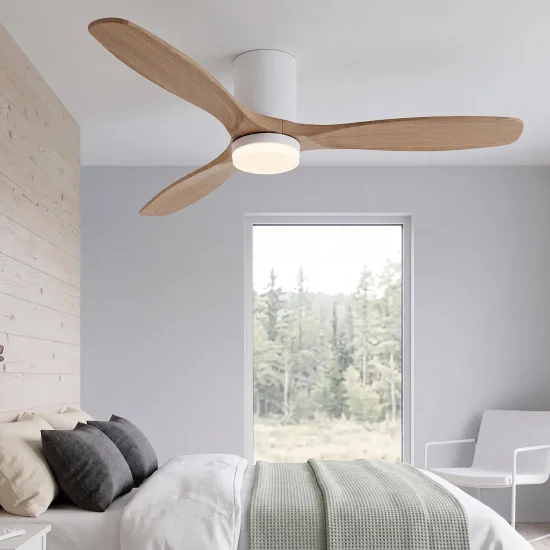 VENTILATORE DA SOFFITTO DC LED 18W 3 PALE IN LEGNO COLORE ROVERE EKBERG