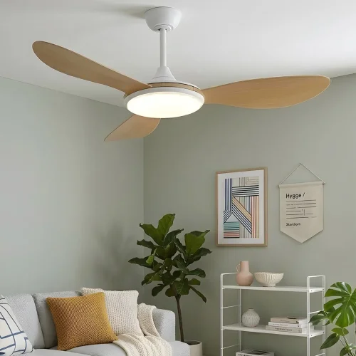 VENTILATORE DA SOFFITTO DC LED 24W 3 PALE COLORE LEGNO KONA