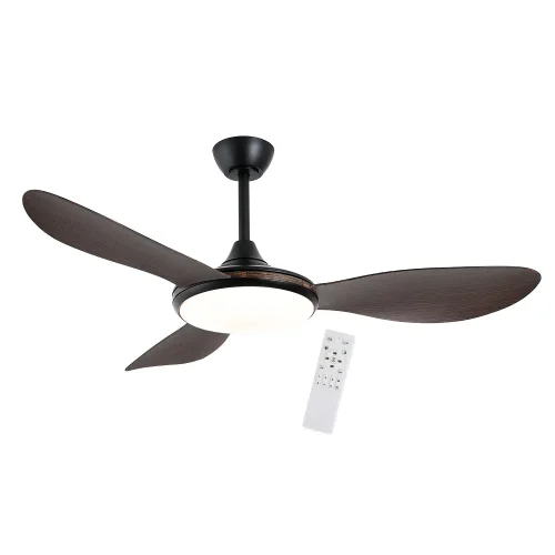 VENTILATORE DA SOFFITTO DC LED 24W 3 PALE COLORE LEGNO NOCE KONA