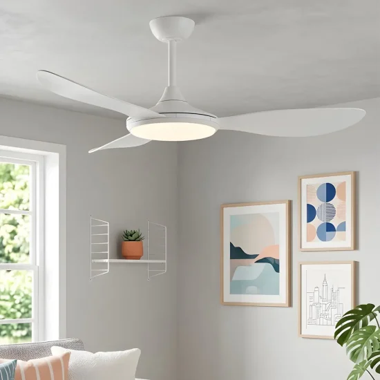 VENTILATORE DA SOFFITTO DC LED 24W 3 PALE BIANCO KONA